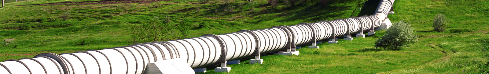 White pipeline, green field