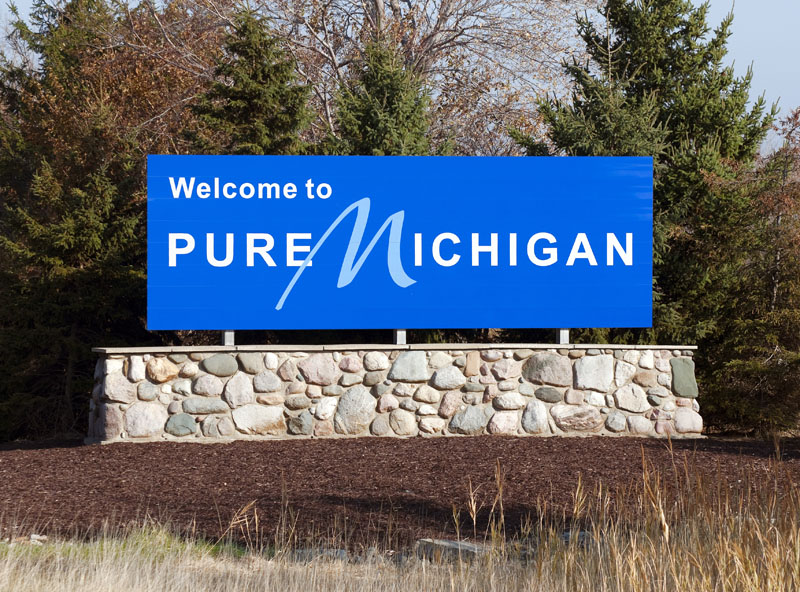"Pure Michigan" sign. Photo credit: Katherine Welles / Shutterstock