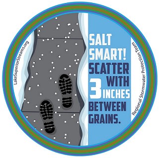 Salt Smart! Scatter with 3 inches between grains.