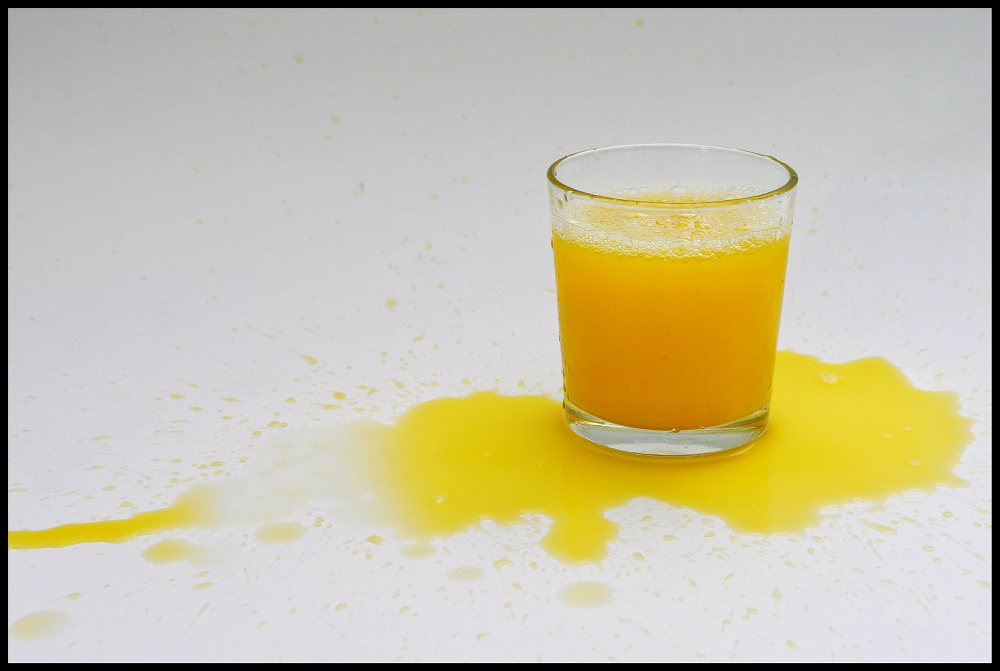 Spilled orange juice -- crtedit Martin Brigden (Flickr -- Creative Commons)