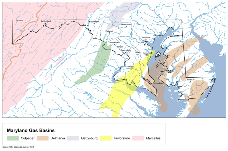 Maryland Gas Basins. Source USGS