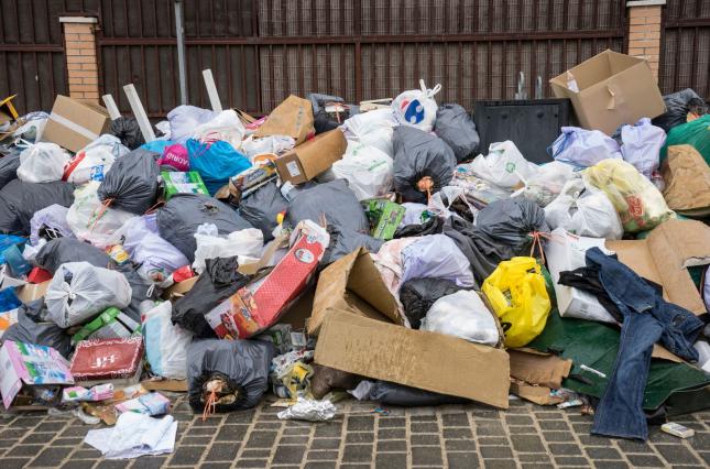 Image of Piles of Garbage and Waste on a Street