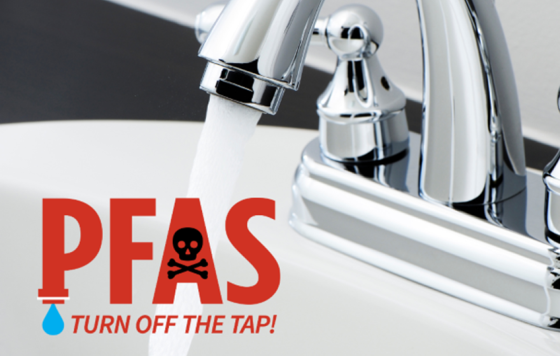 Water Faucet with PFAS Turn Off the Tap tagline