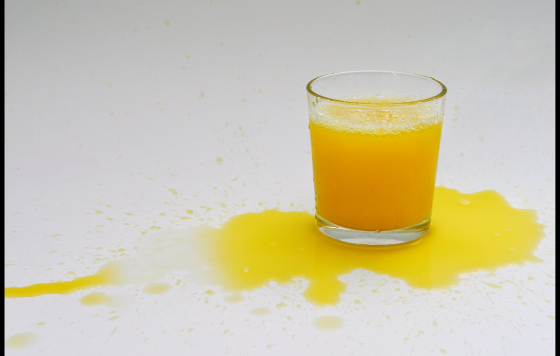 Spilled orange juice -- crtedit Martin Brigden (Flickr -- Creative Commons)